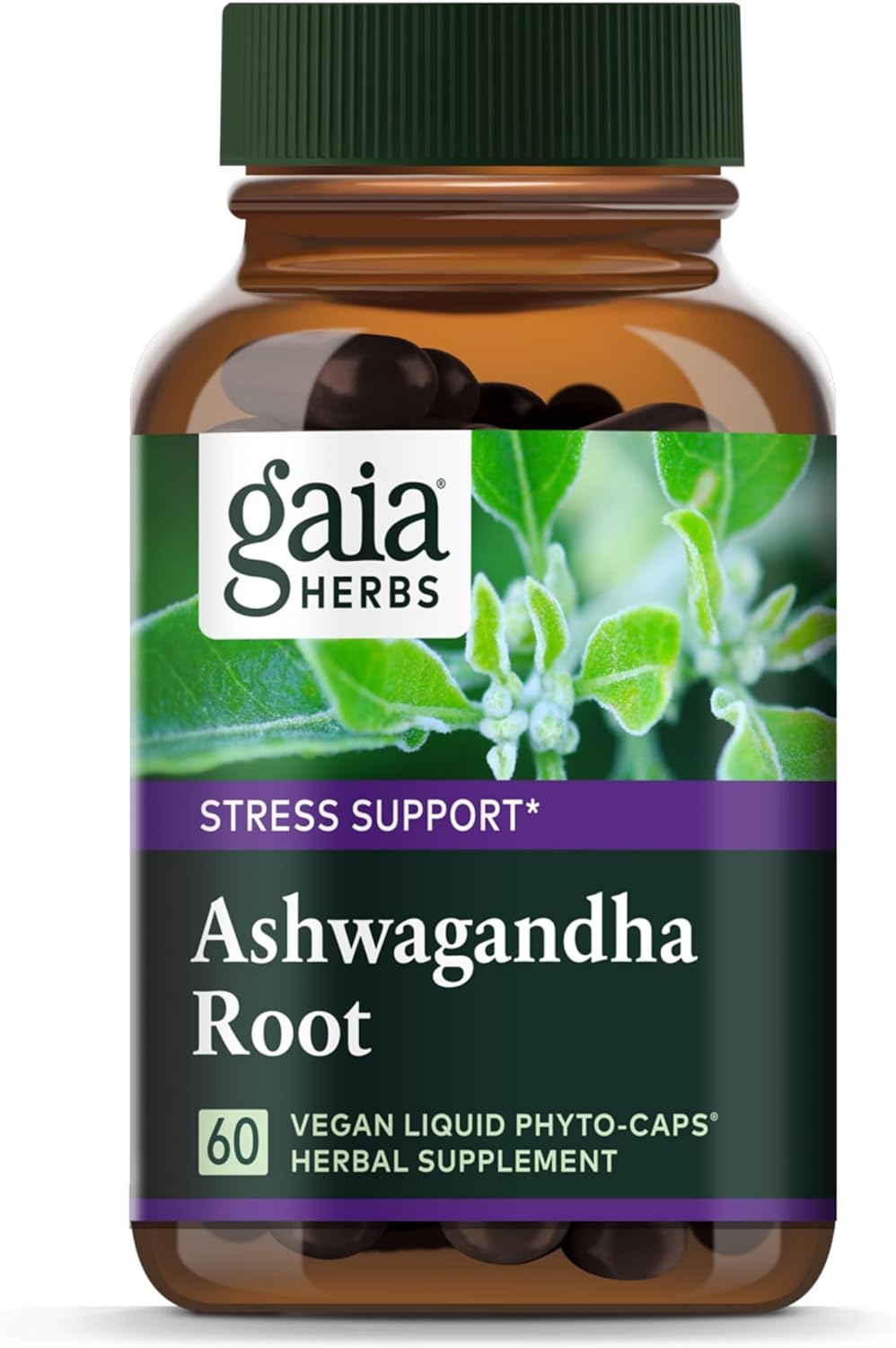 Cápsulas de Ashwagandha, Gaia Herbs, 60 Cápsulas, Energía y Ánimo
