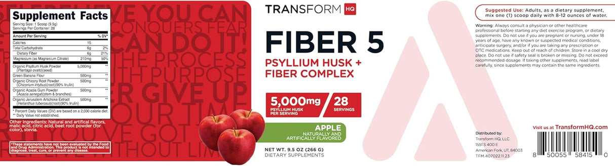 Psyllium Husk y Fibra TransformHQ - Salud Digestiva, 28 Porciones