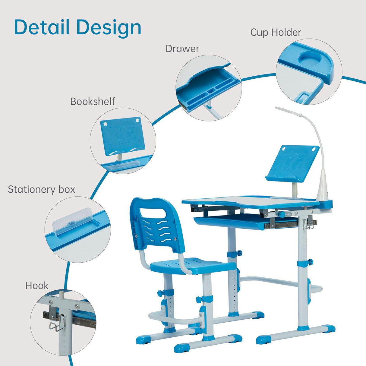 Escritorio y Silla Infantil, Estación de Trabajo Interactiva