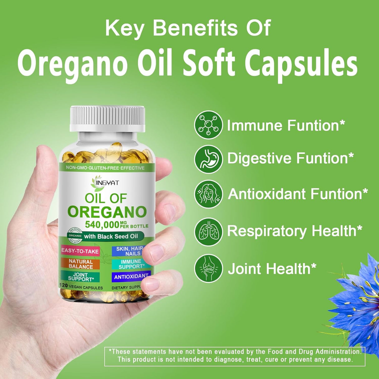 Aceite de orégano en softgels Organics, 120 cápsulas