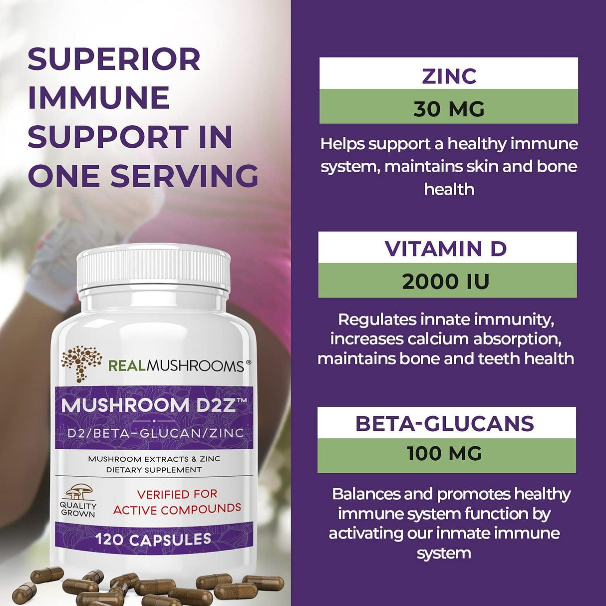 Suplementos Alimenticios de zinc para adultos Vitamina D2