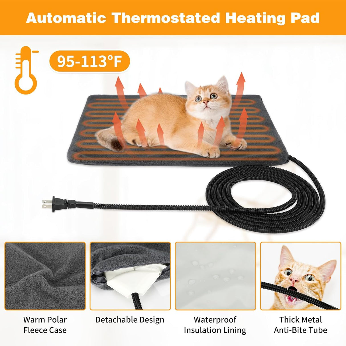 Casa Calentada para Gatos FHTONGE, Aislada y Plegable