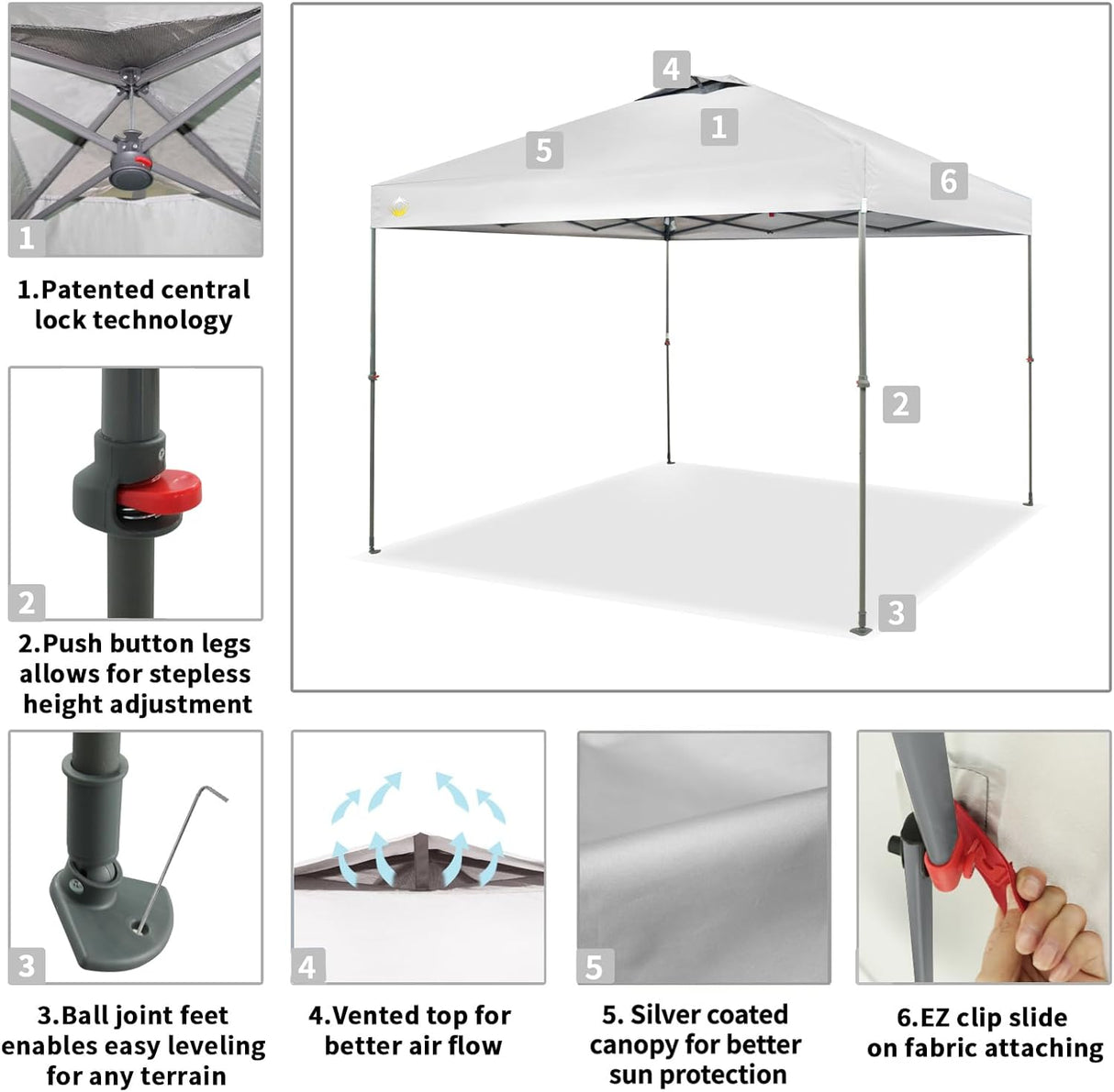 Carpa CROWN SHADES 10x10 para Playa con Bolsa y Accesorios
