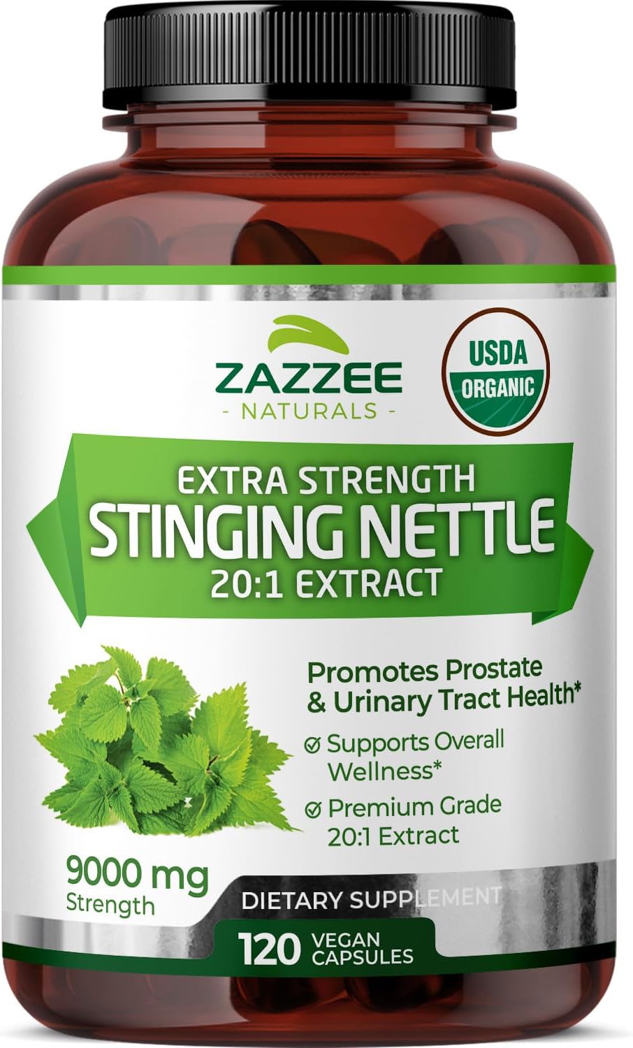 Extracto de Ortiga Zazzee 20:1, 9000 mg, 120 Cápsulas