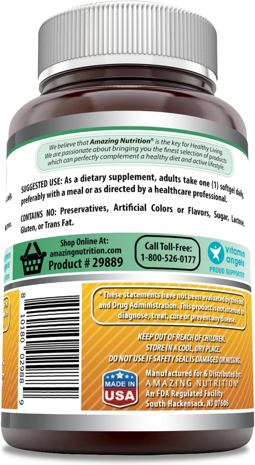 Suplemento de Vitamina D3 Amazing Formulas 5000 IU 360 Softgels