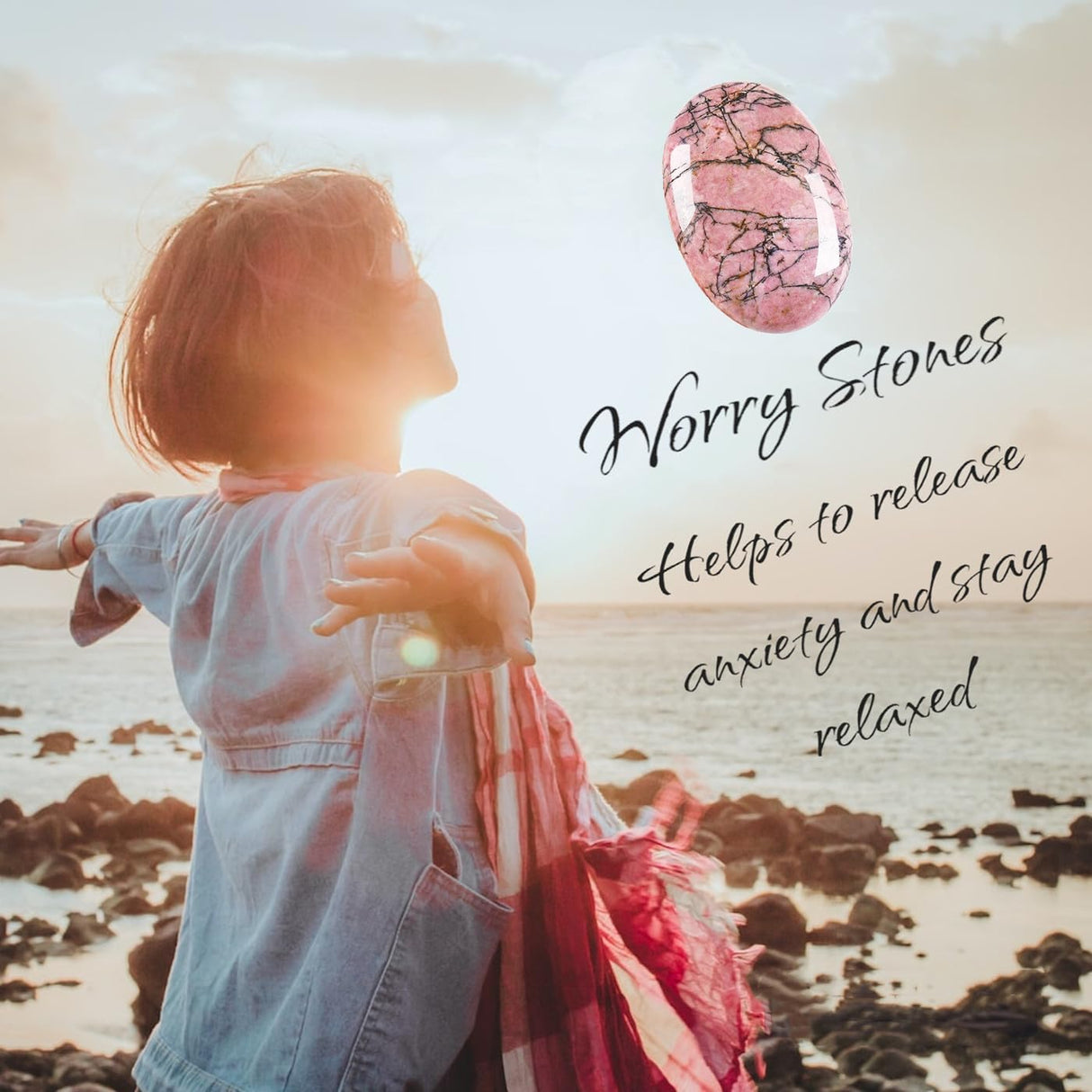 ZHIYUXI Cristales de rodonita de 2.4 pulgadas, decoración