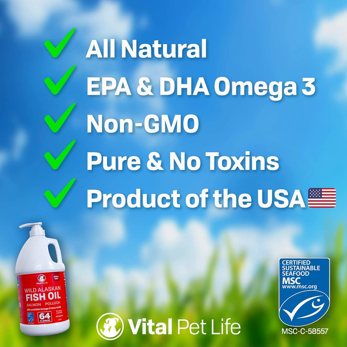 Vitaminas Aceite de pescado para perros salvaje de Alaska