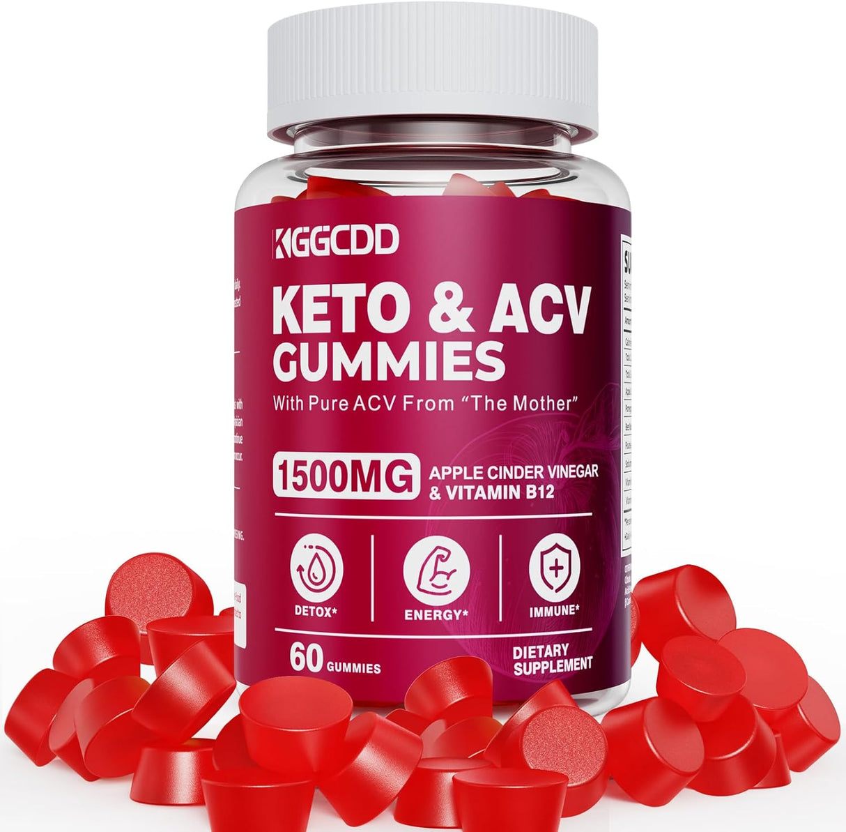 Keto ACV Gomitas de pérdida de peso avanzada vitamina B6 B12