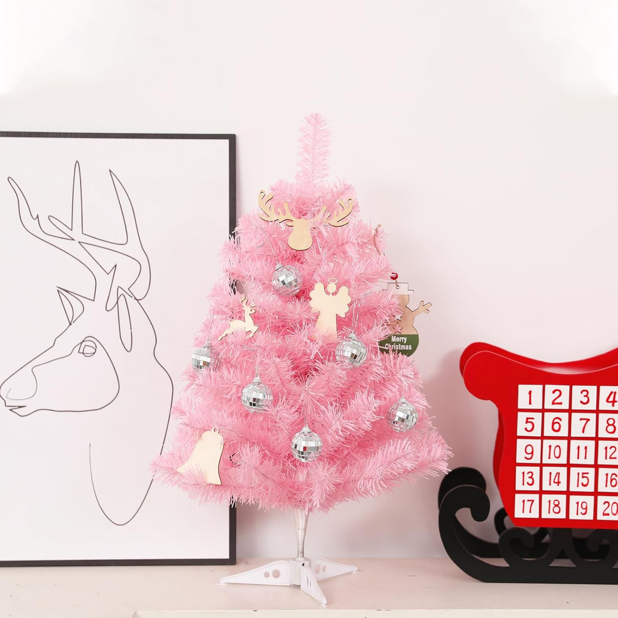 Árbol de Navidad Artificial 2FT Mini con Base Plástica, Modelo 2023