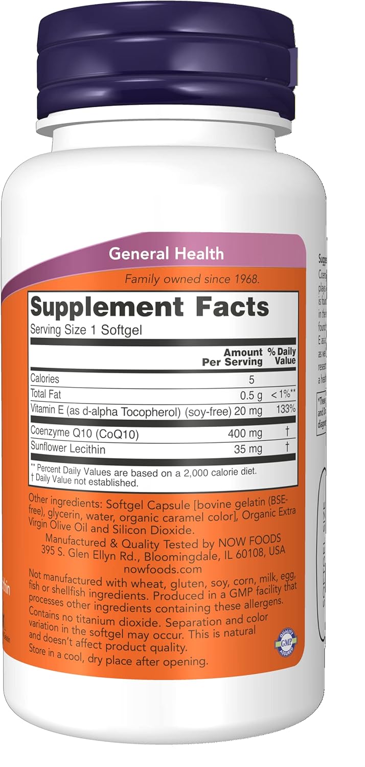 Suplementos CoQ10 400 mg, Grado Farmacéutico, 30 Cápsulas