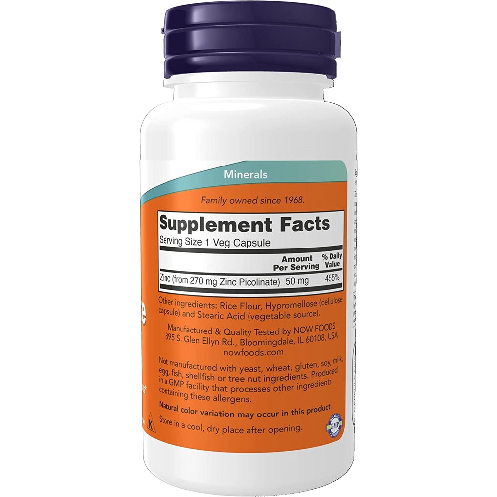 Suplementos Alimenticios picolinato de zinc 50 mg 120 cap