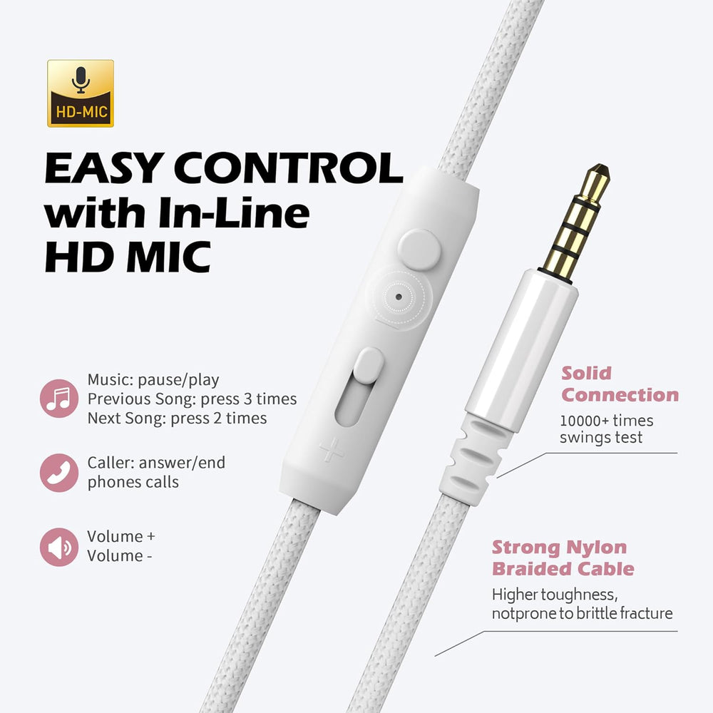 Auriculares AILIHE C8 para Niñas, Con Micrófono y Control de Volumen