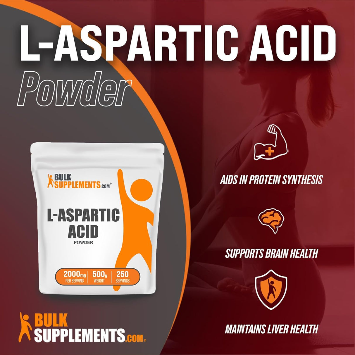 Suplemento BULKSUPPLEMENTS.COM Polvo de ácido L-aspártico