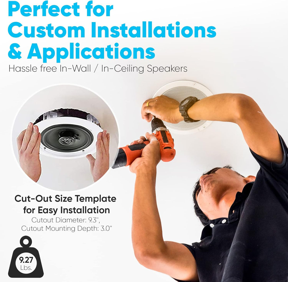 Par de altavoces empotrables de pared 250 W Pyle