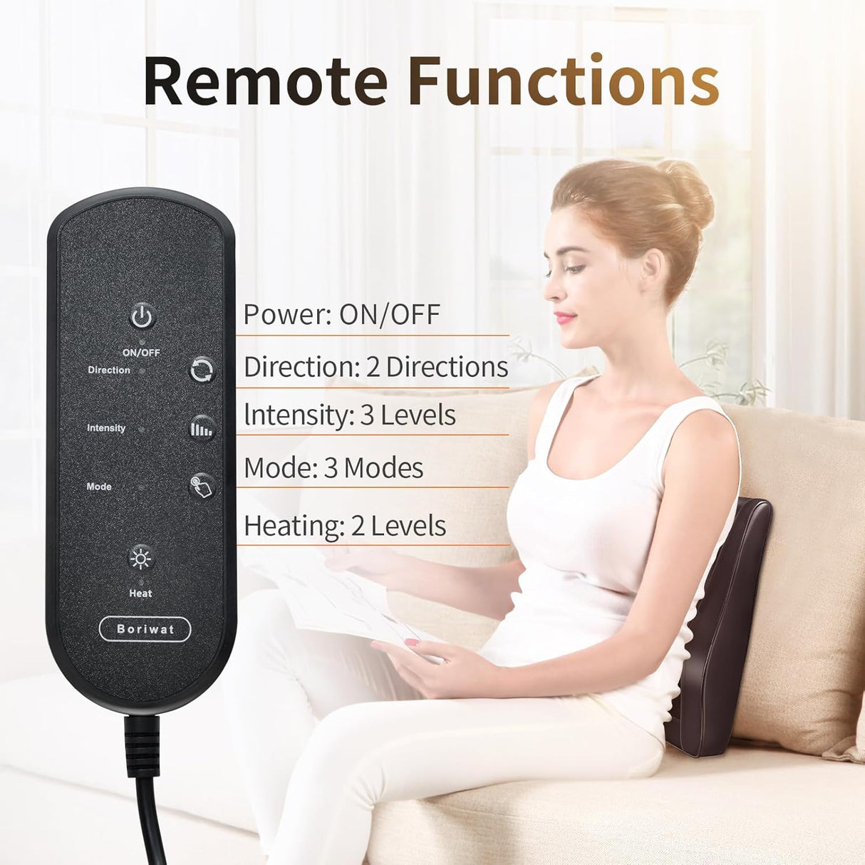 Masajeador de espalda y cuello, Shiatsu, con calor, modelo X1