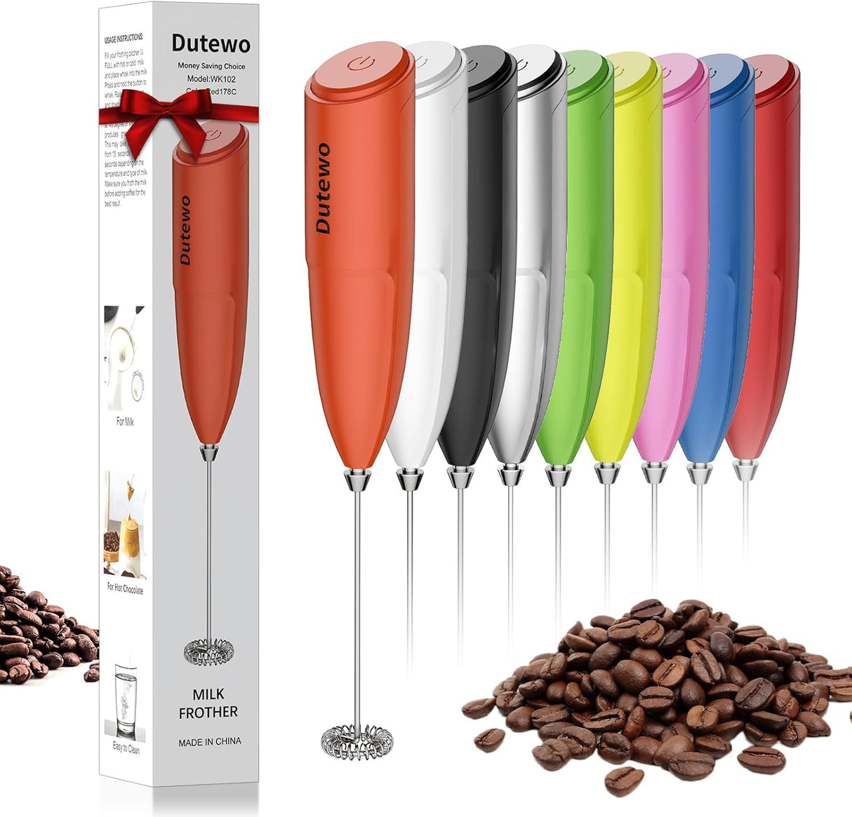 Espumador de Leche Dutewo, Batidor Eléctrico, Modelo 178C