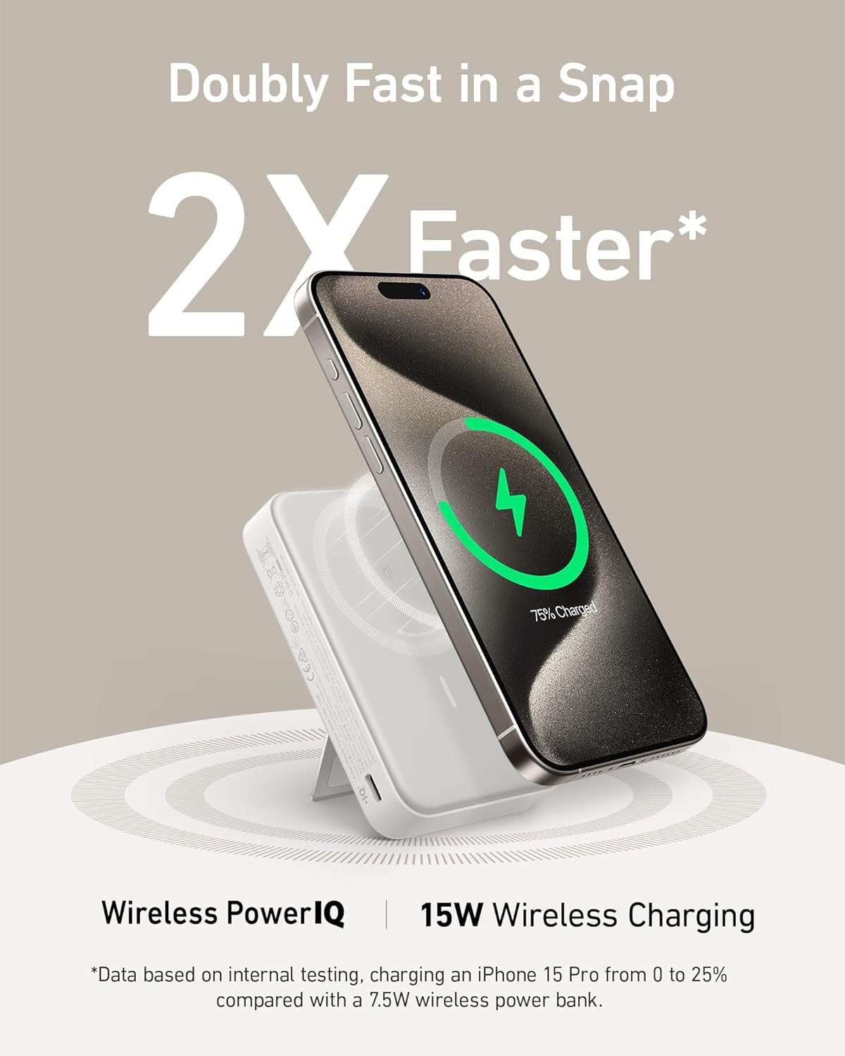 Cargador portátil ultra rápido compatible Anker blanco