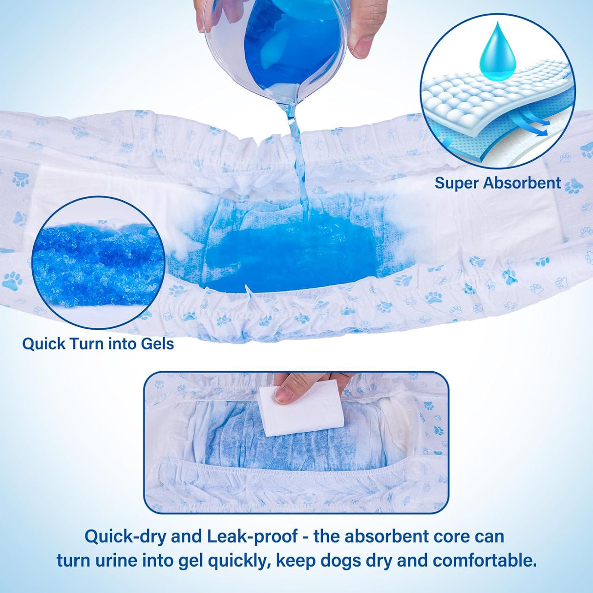 Pañales Pet Soft para perro, desechables, para perros macho, xs