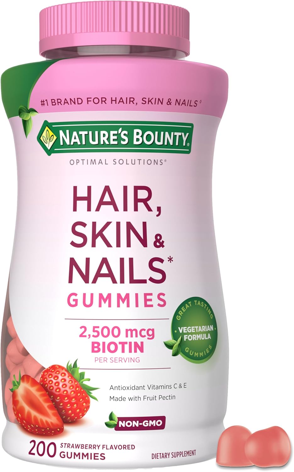 Nature's Bounty Gummies Hair, Skin & Nails, Biotin 2500 mcg, 200 unidades