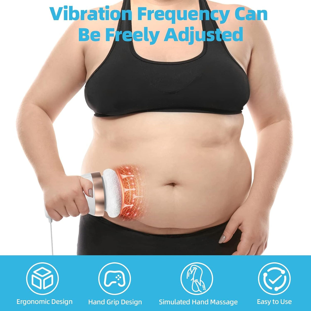 Masajeador Celulitis Eléctrico, 6 Almohadillas Lavables, Modelo X