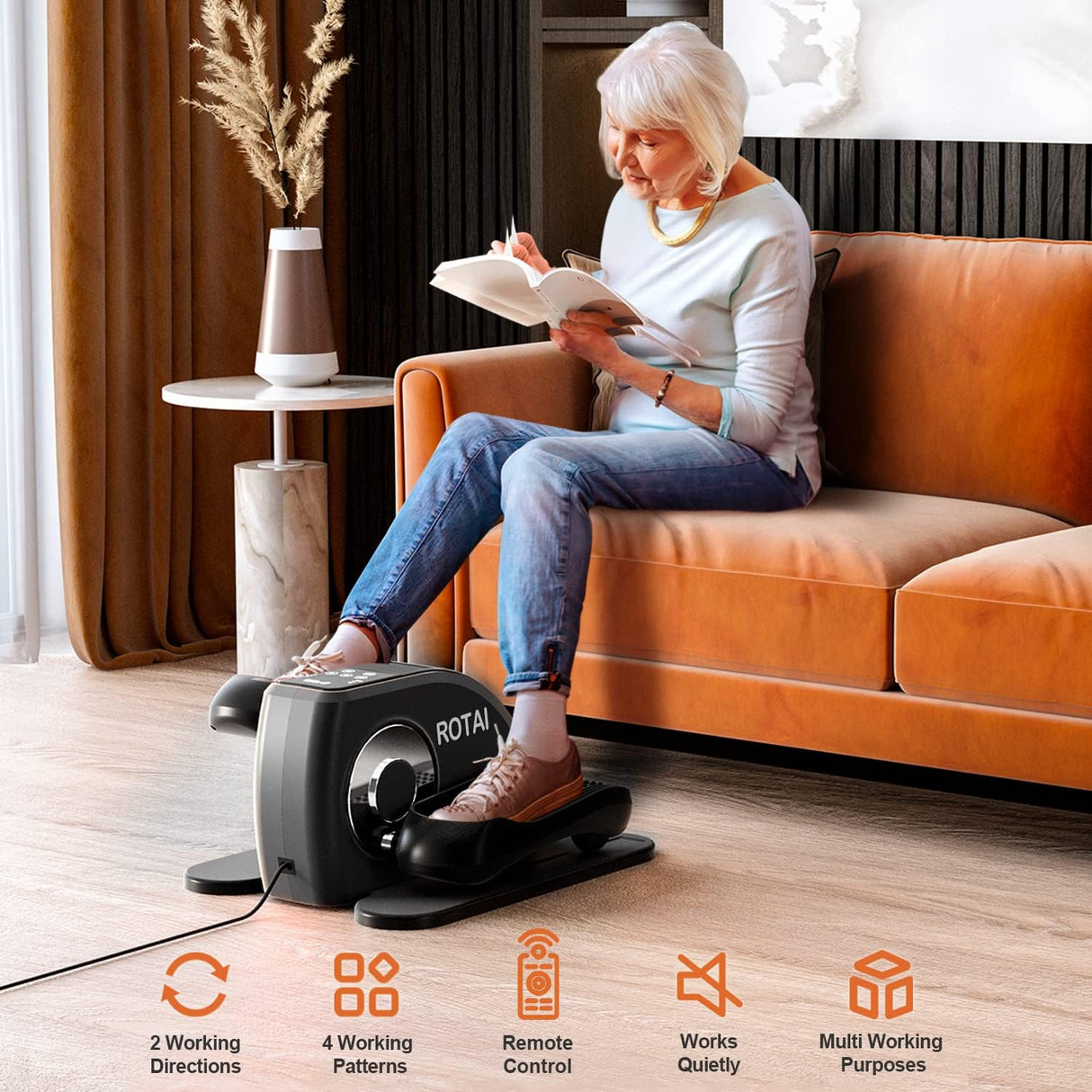 Máquina de Elíptica para Sentados, Ejercitador Eléctrico, LCD