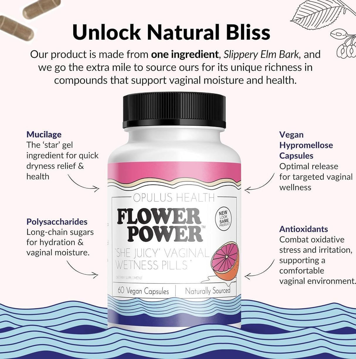 Suplemento She Juicy para la salud vaginal Flower Power