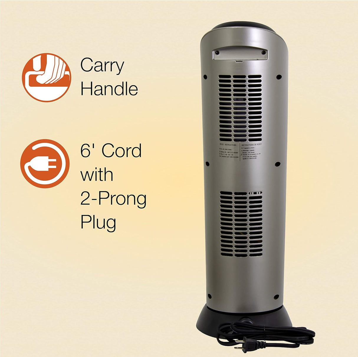 Radiador eléctrico vertical, de cerámica