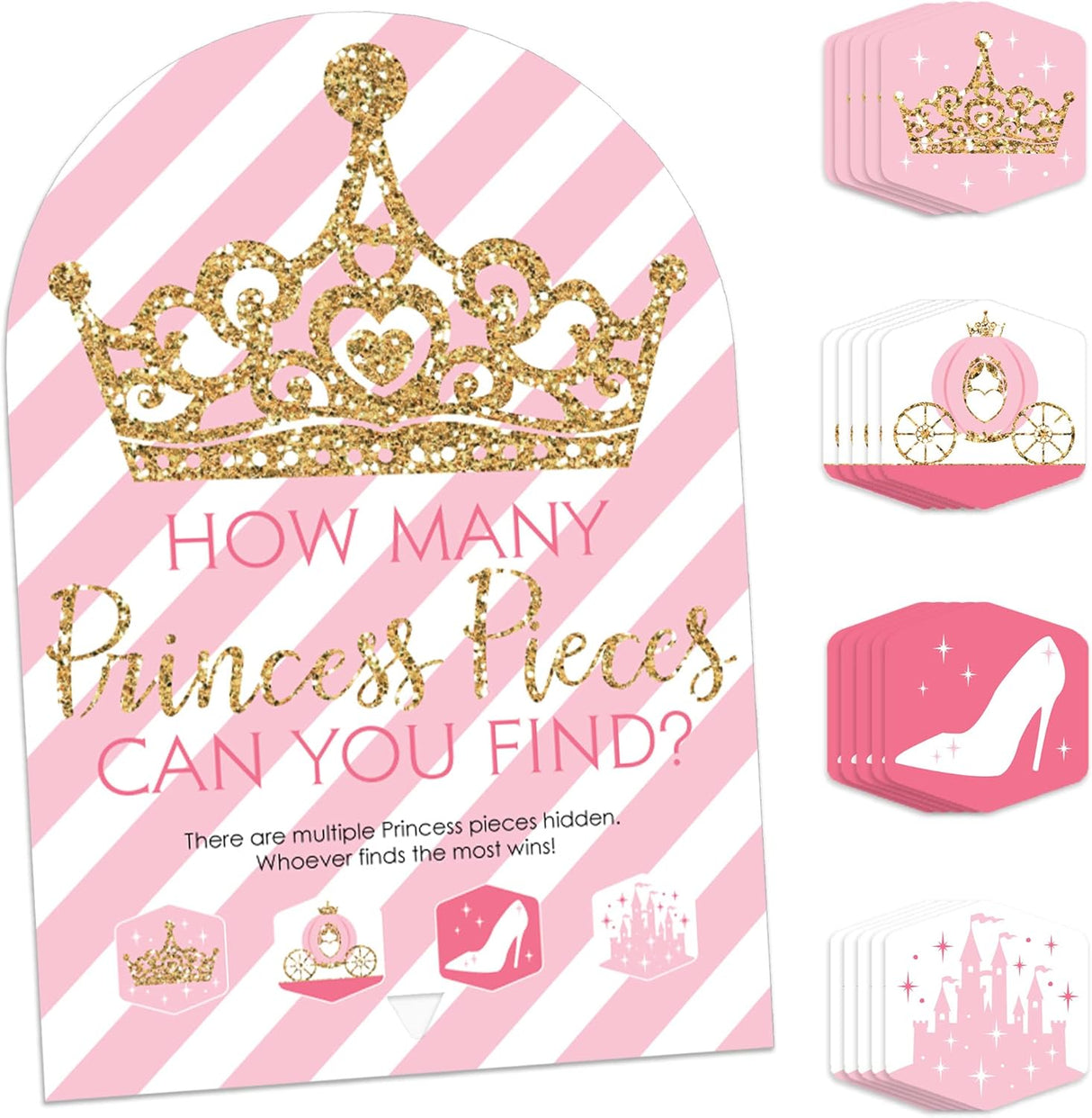 Caza Tesoros Princesa - Big Dot of Happiness, 48 Piezas, Juego