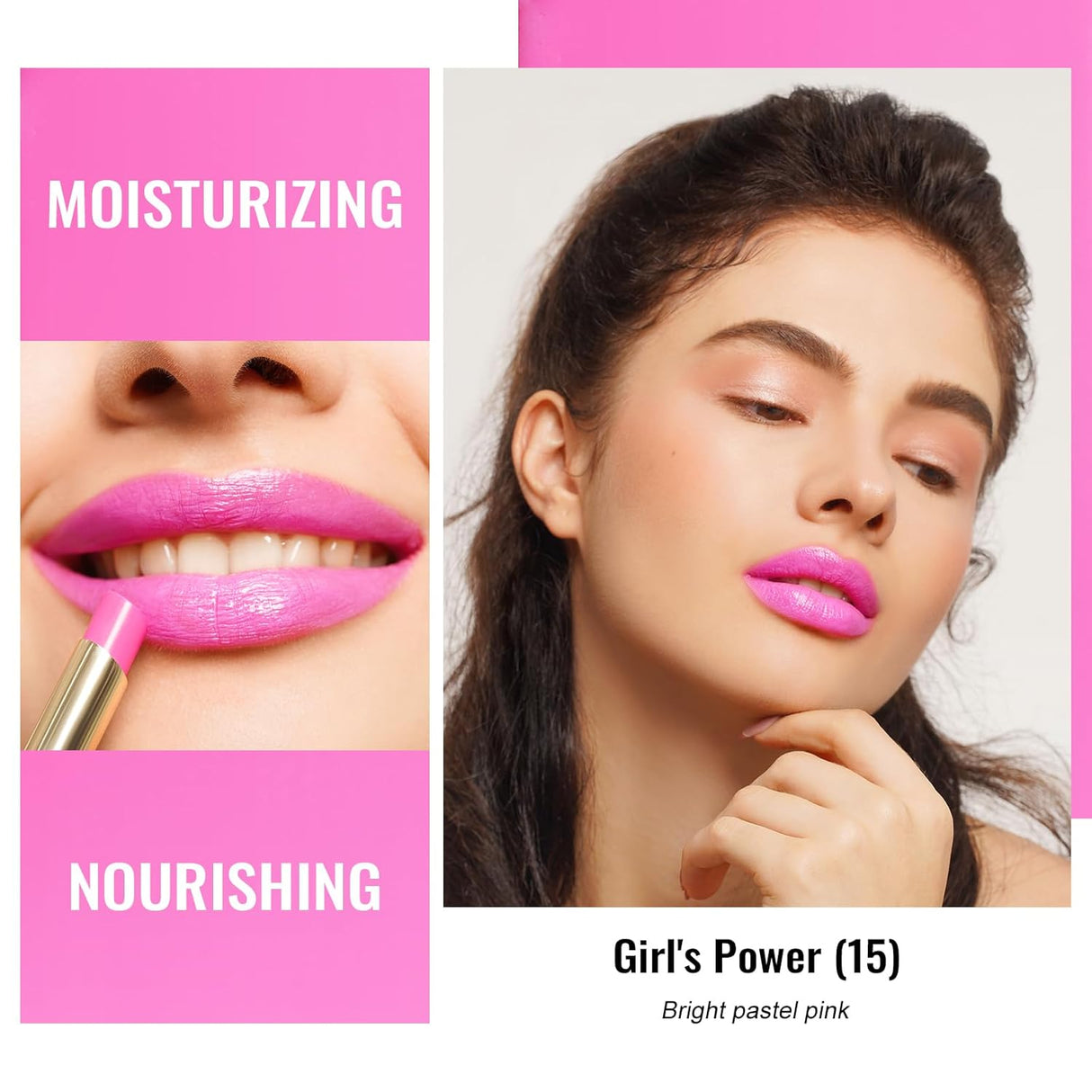 Labial Hidratante 2 en 1 Brillo Rosa Vegano para Labios Secos