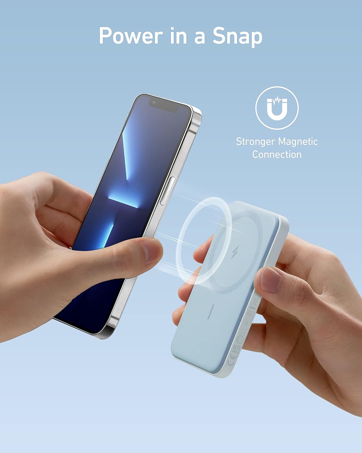 Cargador portátil inalámbrico magnético de 5000 mAh USB-C