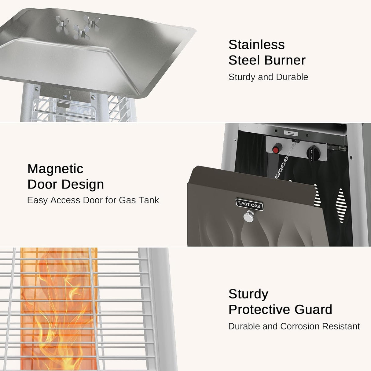 Calentador de patio al aire libre tubo cuarzo EAST OAK