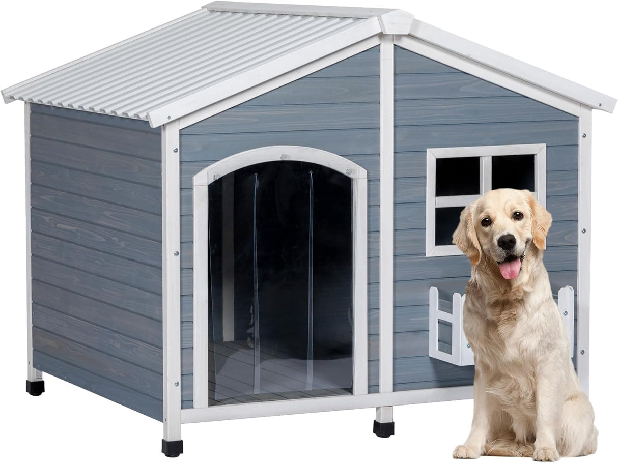 Casa para perros extra grande para exteriores con techo PVC