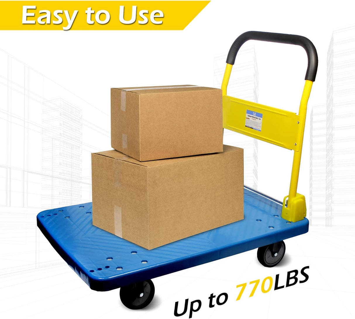 Carretilla Plataforma Plegable MaxWorks 50888 - 770 lbs Capacidad