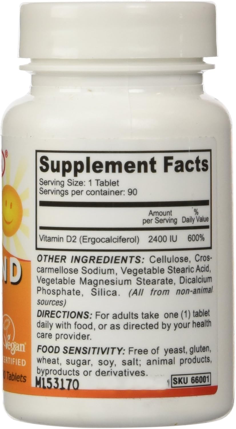 Suplemento Vitamina D vegana 2400 UI, 90 unidades