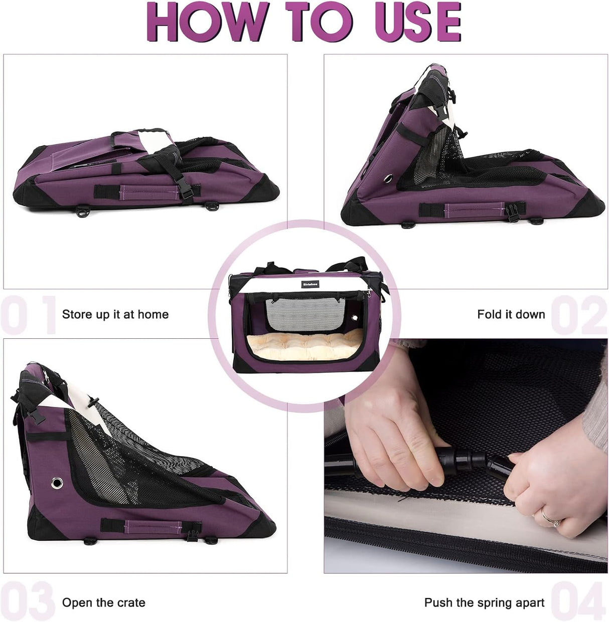 Transportín para mascotas, marca desconocida, suave y plegable, 24x16x16in