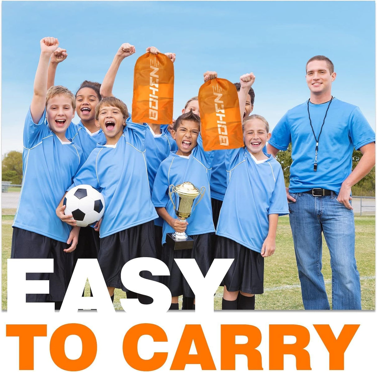 Porteria de futbol portatil para juegos al aire libre