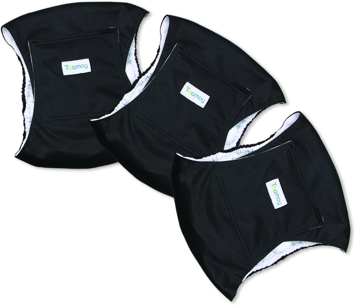 Teamoy -Pañales reutilizables perros machos Negro -3unidades