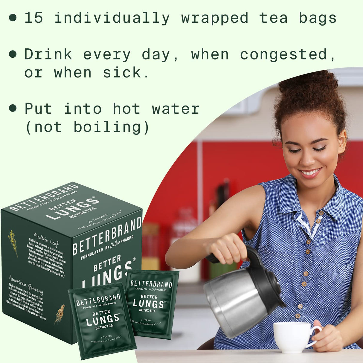 Té de desintoxicación 15 bolsas de té de hierbas