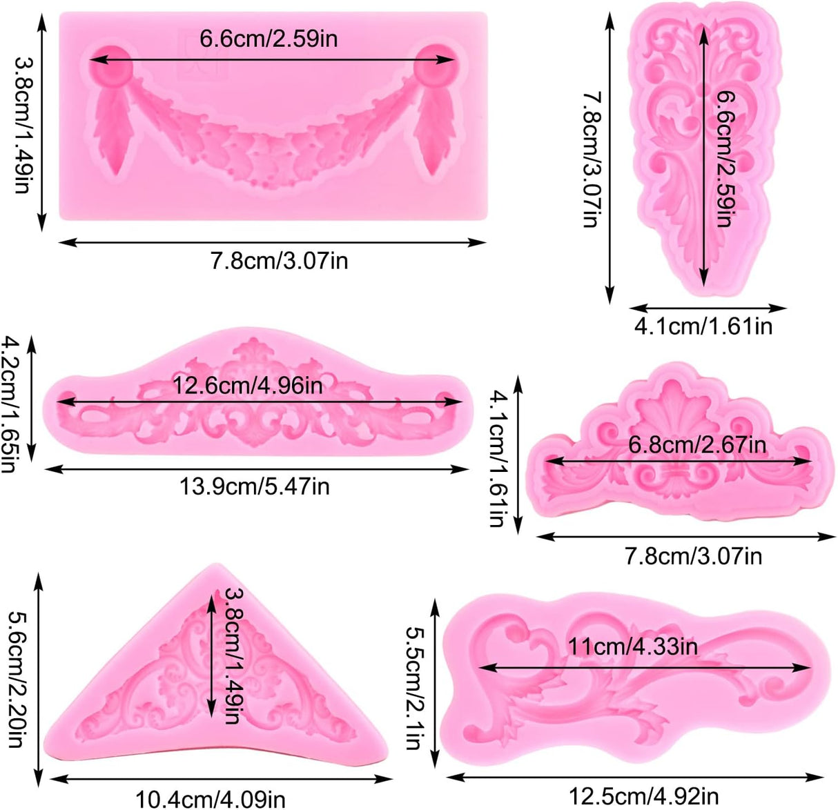 Molde de fondant barroco para fondant decoración de pasteles
