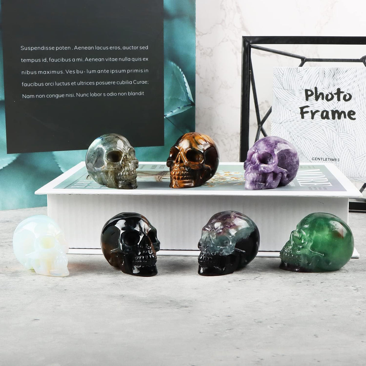 Calavera de Cristal Esqueleto de Lepidolita para Decoración