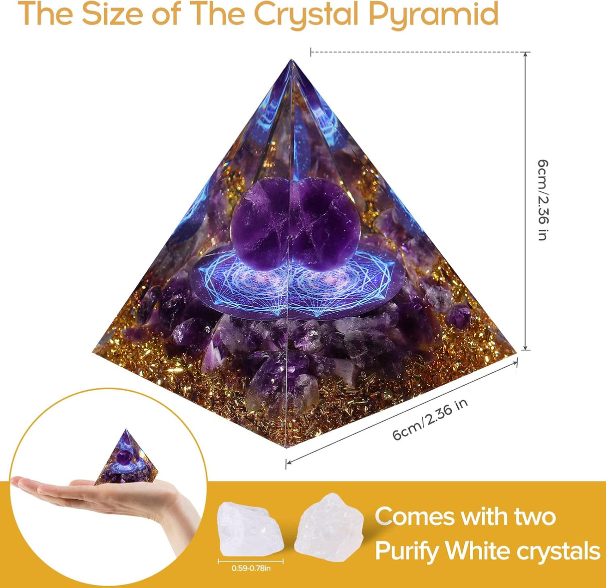 Hopeseed Pirámide de orgón para energía positiva, pirámides