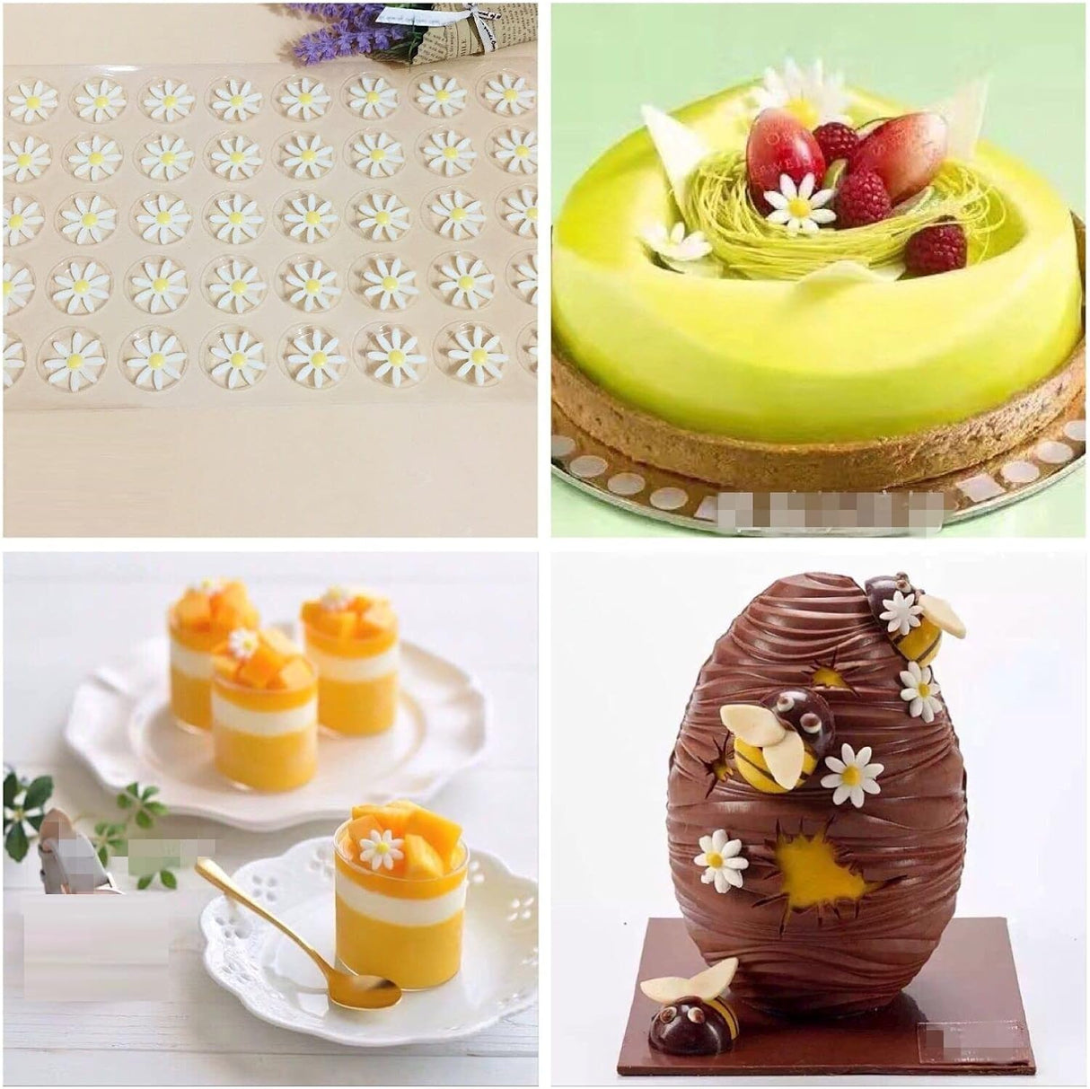 Molde de silicona para pastel de fondant de flores hojas