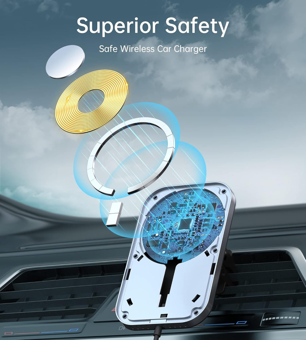 Cargador magnético para automóvil y adaptador de automóvil