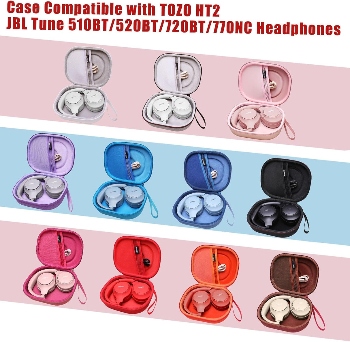Funda LTGEM para Auriculares TOZO HT2, JBL Tune 510BT/520BT/720BT/770NC