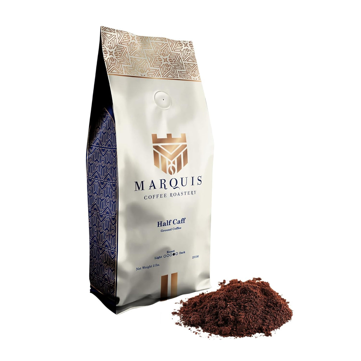 Café Molido Half Caff Marquis, Mezcla Ethiopian y Decaf, 2 lb