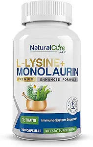 L-Lisina y Monolaurina 600mg 100 Cápsulas 1:1 Ratio