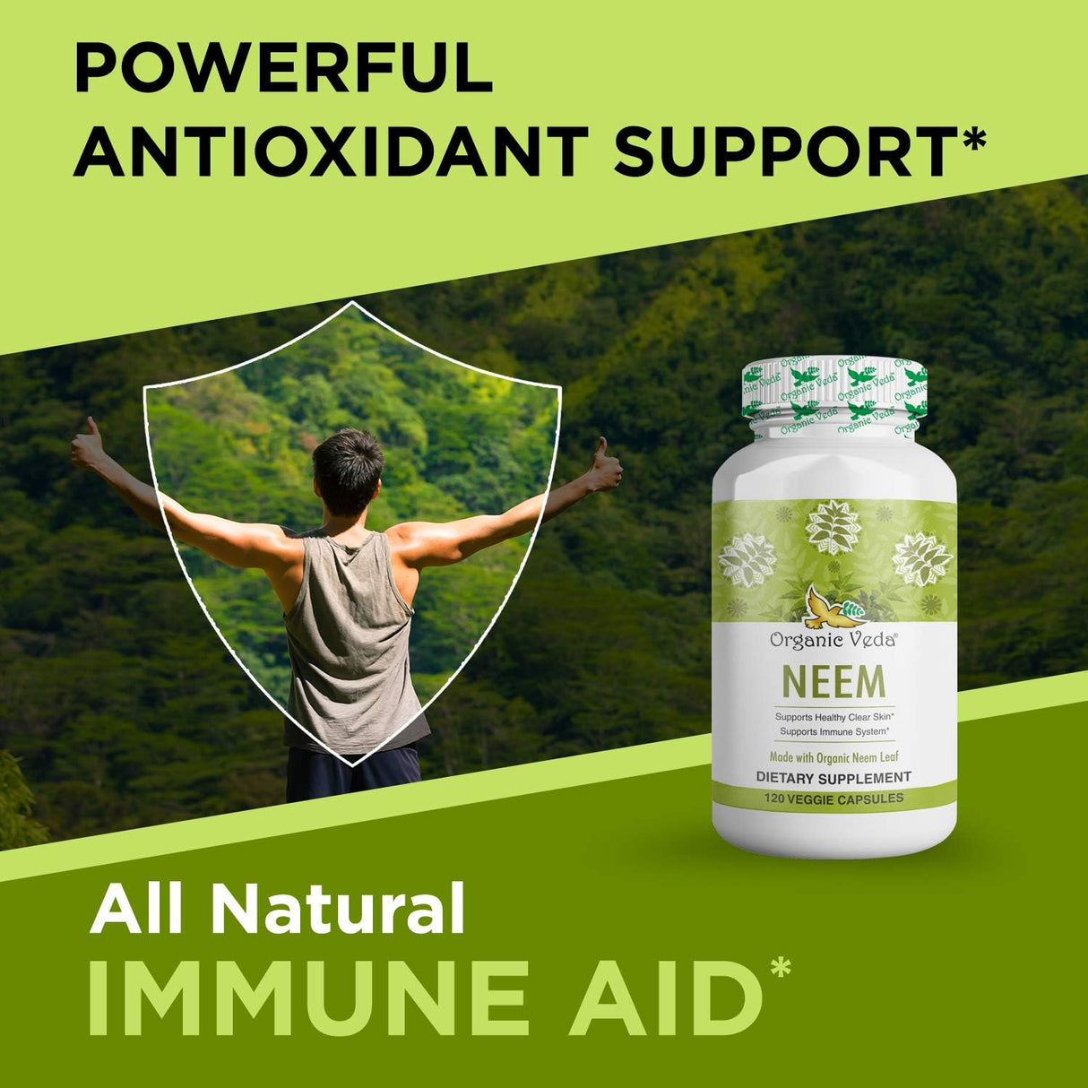 Suplemento Organic Veda de Neem sistema inmunológico 120un