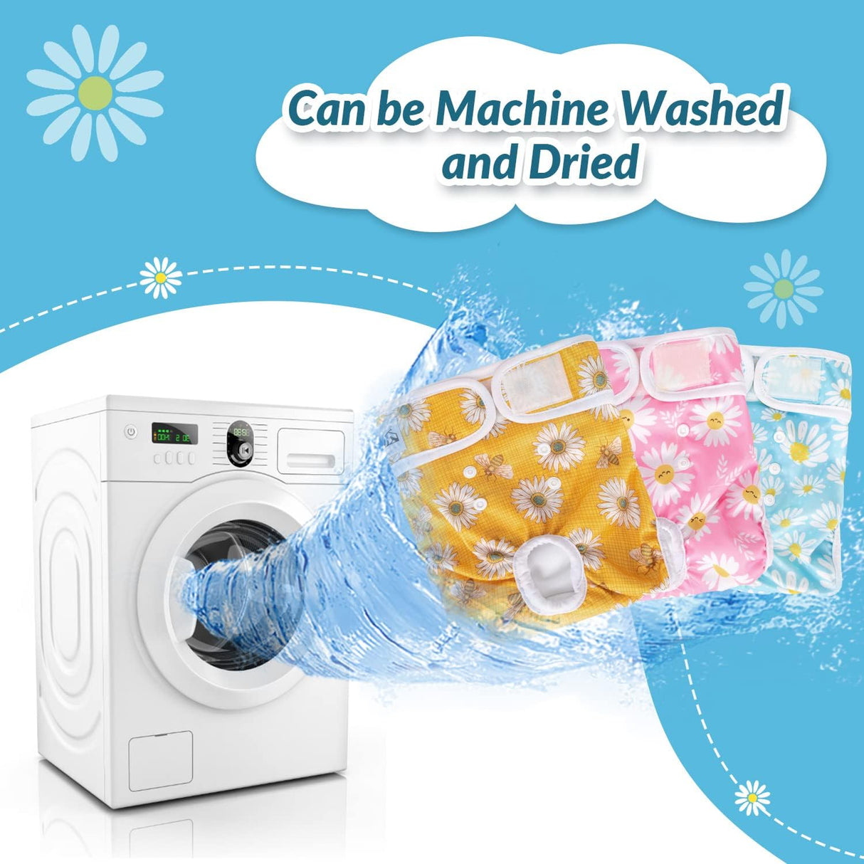 SlowTon Pañales lavables para perras, pañales reutilizables