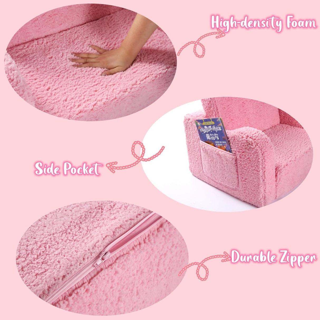 Silla infantil convertible en cama para niños pequeños, Rosa