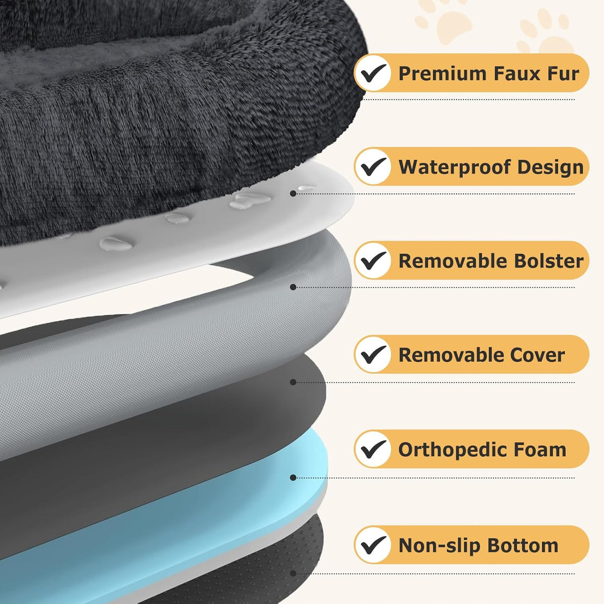 Cama para humanos SWITTE, tamaño grande, 71x47x13, lavable